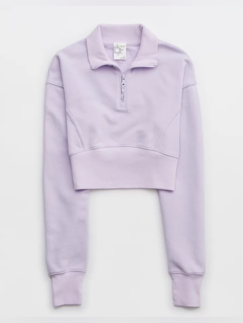 AERIE- Throw-Back Corset Cropped Quarter Zip